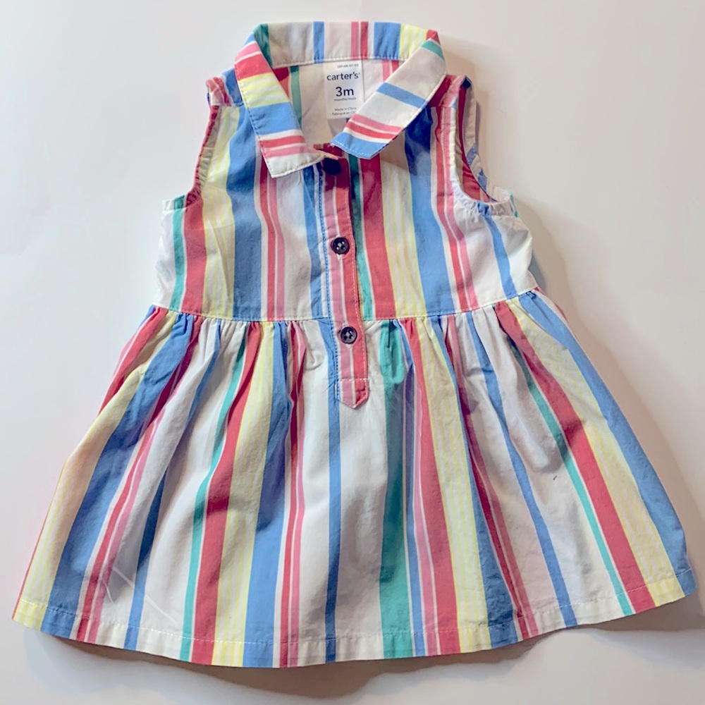 Carter’s Multi-color (Red/White/Blue/Yellow/Green) Stripe Dress